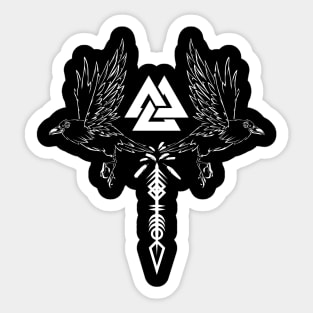 Viking runes and Odin's ravens Sticker